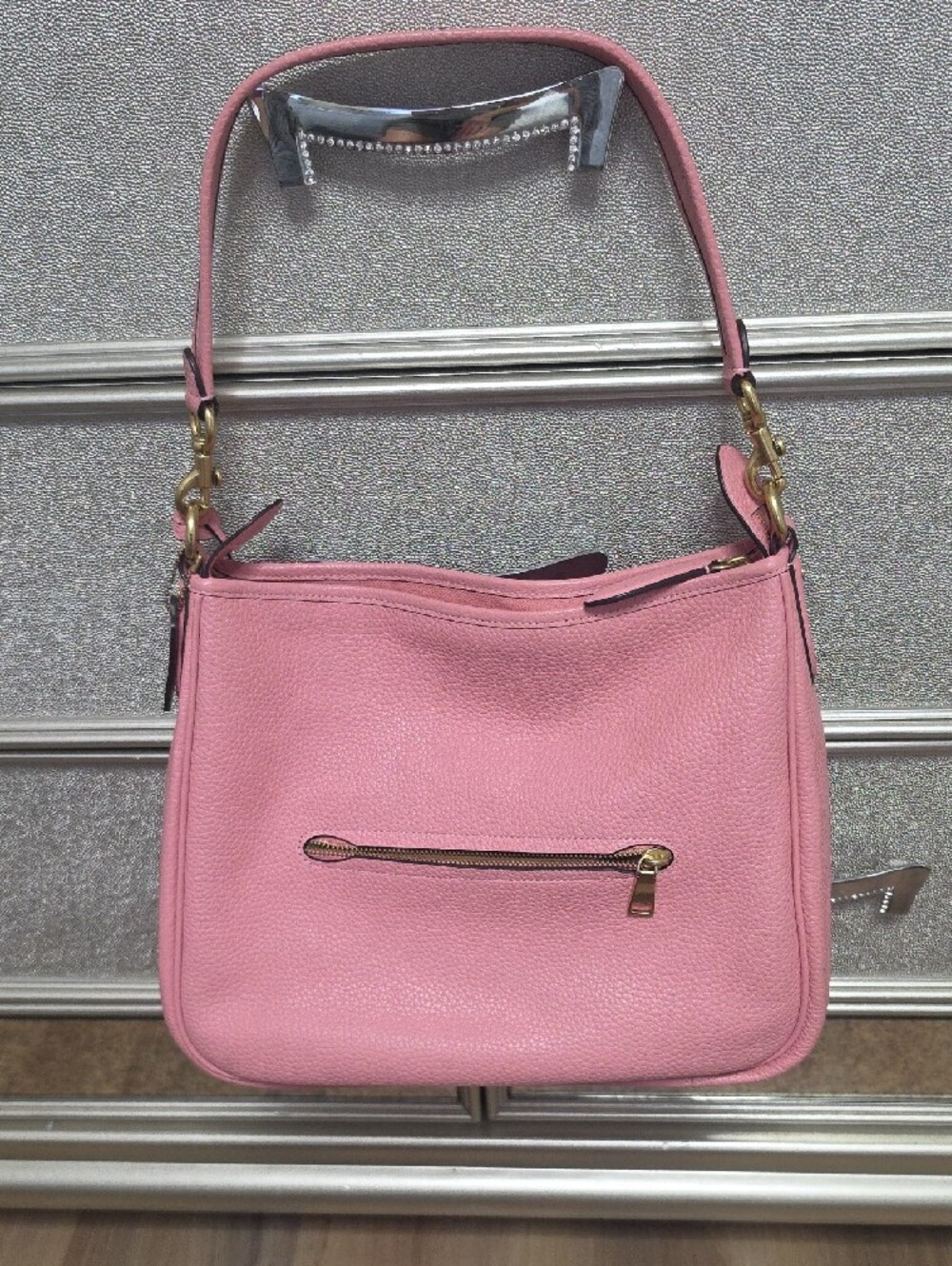 Coach Pink Leather Shoulder Bag with Gold Accent - Picture 2 of 6